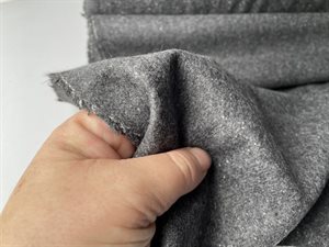 Uld flannel - tweed look i koksgrå melange